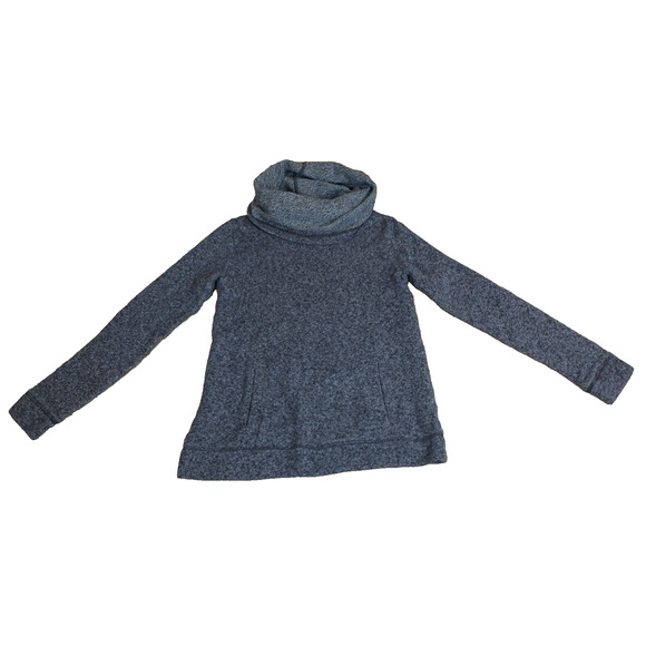 J.CREW Sweater Women Medium Wool Blend Knit Funnel Neck Marled Pullover Gray - Picture 1 of 6